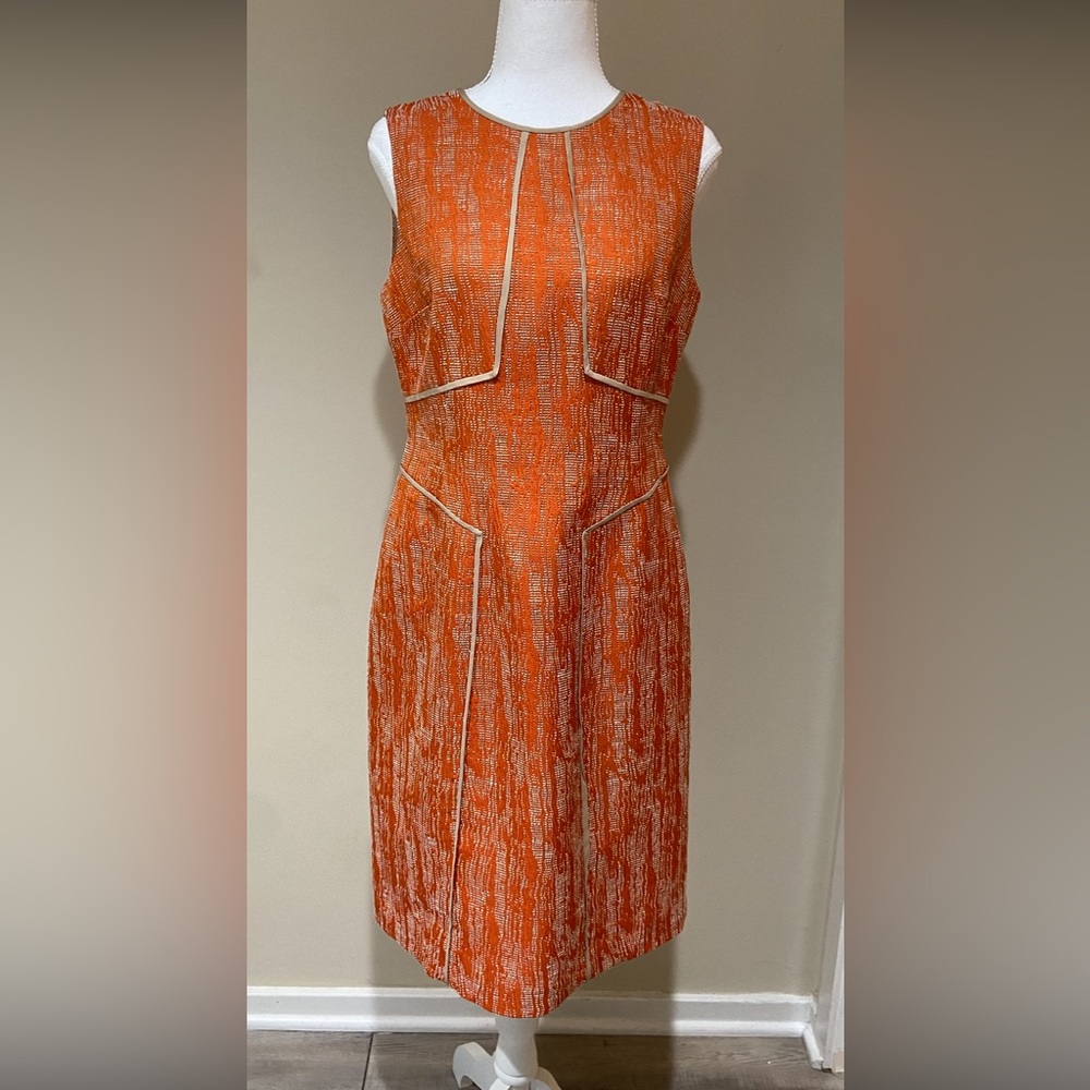 Anne Klein Elegant Orange Sleeveless Dress